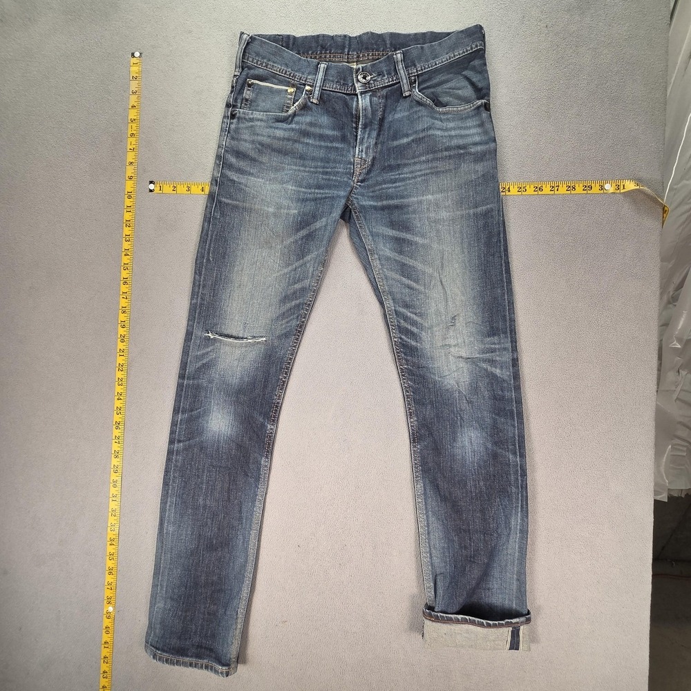 Edwin Jeans Mens Selvedge Blue Med Wash Slim Japan Whiskers Honeycomb Fits 30x31